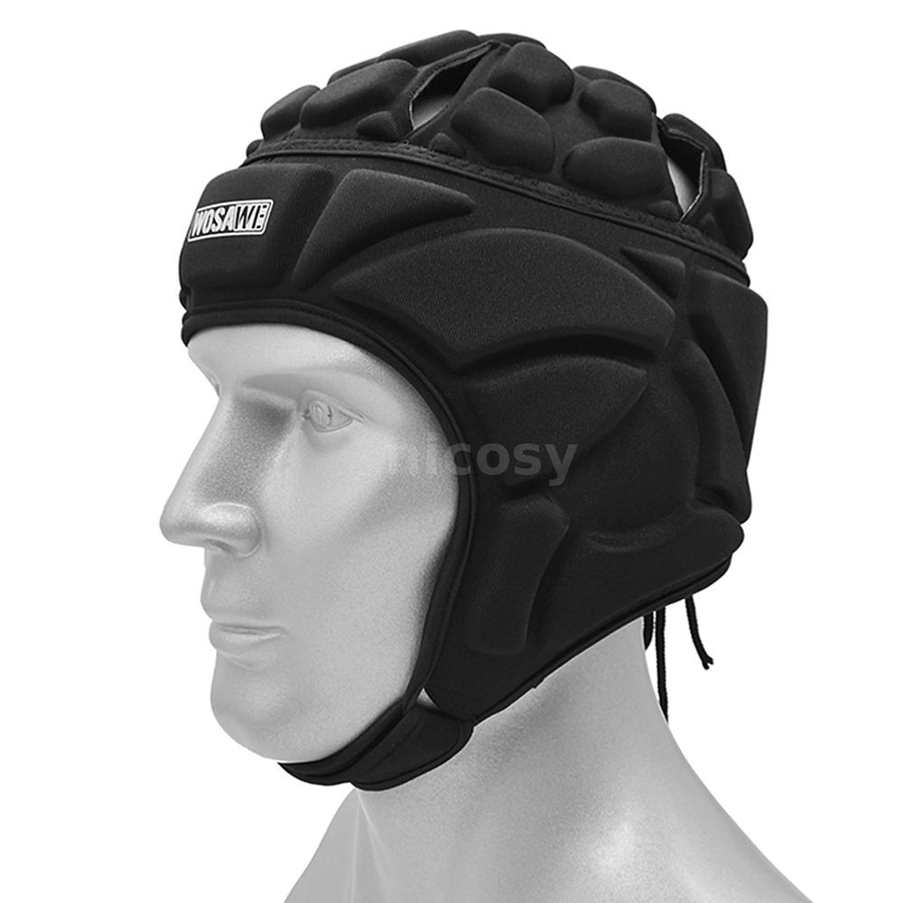 Soccer Football Goalkeeper Helmet Cap Rugby Headguard Roller Hat Protector Q0J6